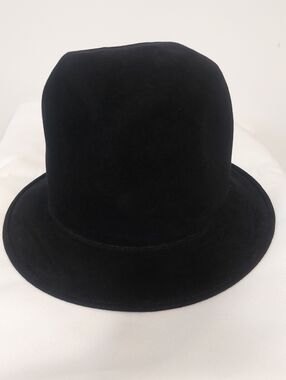 Stetson Royal De Luxe Black Felt Hat with Orange Satin Lining - 7